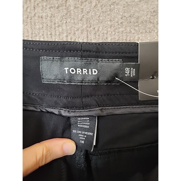 Torrid Jetsetter Slim Boot Dress Pants Womens 14 Black Noir Collection NEW - Picture 9 of 10